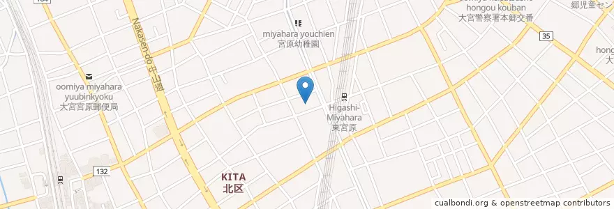 Mapa de ubicacion de 宮原保育園 en Jepun, 埼玉県, さいたま市, 北区.