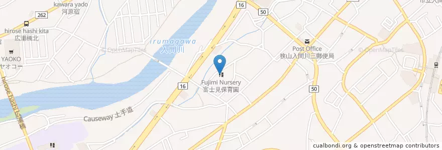Mapa de ubicacion de 富士見保育園 en 日本, 埼玉县, 狭山市.