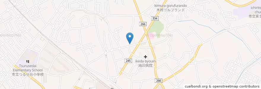 Mapa de ubicacion de 富士見鶴瀬東郵便局 en Japon, Préfecture De Saitama, 富士見市.