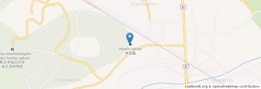 Mapa de ubicacion de 寿楽園 en 日本, 埼玉県, 本庄市.