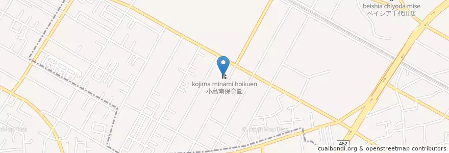 Mapa de ubicacion de 小島南保育園 en Japão, 埼玉県, 本庄市.