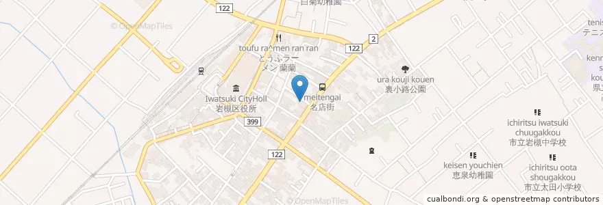 Mapa de ubicacion de 岩槻市在宅介護支援センター愛情 en Japon, Préfecture De Saitama, さいたま市, 岩槻区.