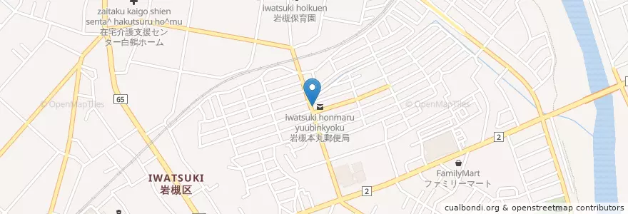Mapa de ubicacion de 岩槻本丸郵便局 en Jepun, 埼玉県, さいたま市, 岩槻区.