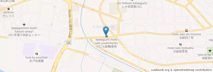 Mapa de ubicacion de 川口元郷郵便局 en Japon, Préfecture De Saitama, 川口市.