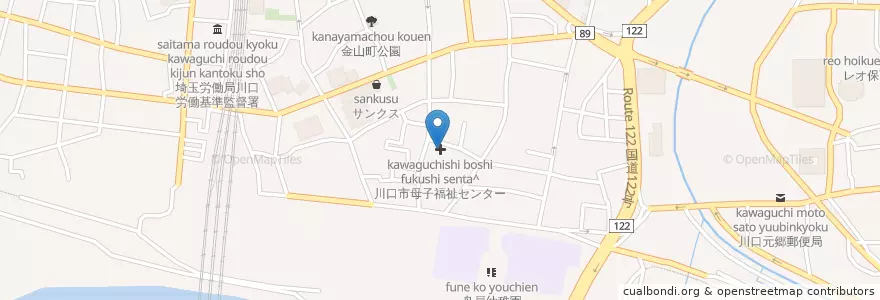 Mapa de ubicacion de 川口市母子福祉センター en ژاپن, 埼玉県, 川口市.