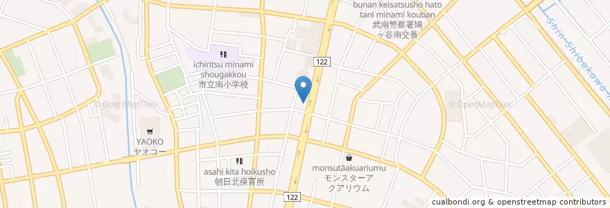 Mapa de ubicacion de 川口朝日二郵便局 en 日本, 埼玉县, 川口市.