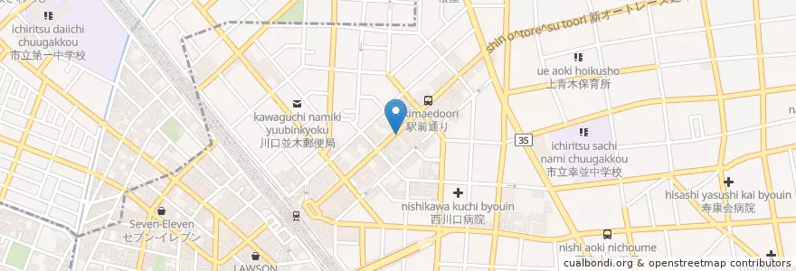 Mapa de ubicacion de 川口警察署並木町交番 en 日本, 埼玉県, 川口市.