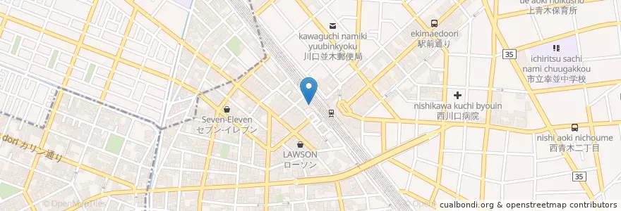 Mapa de ubicacion de 川口警察署西川口駅前交番 en 日本, 埼玉県.