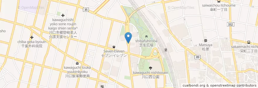 Mapa de ubicacion de 川口駅西口郵便局 en 일본, 사이타마현, 川口市.