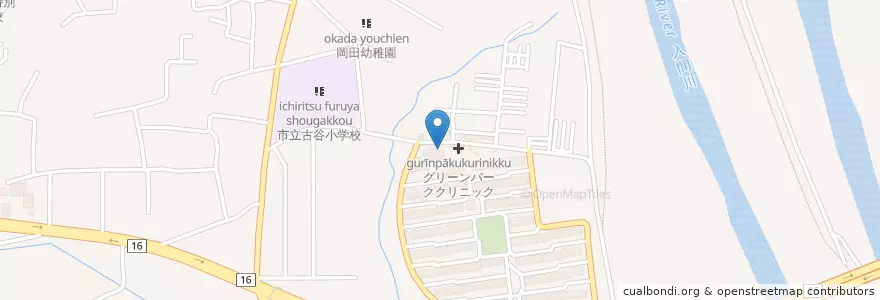Mapa de ubicacion de 川越グリーンパーク郵便局 en 日本, 埼玉県, 川越市.