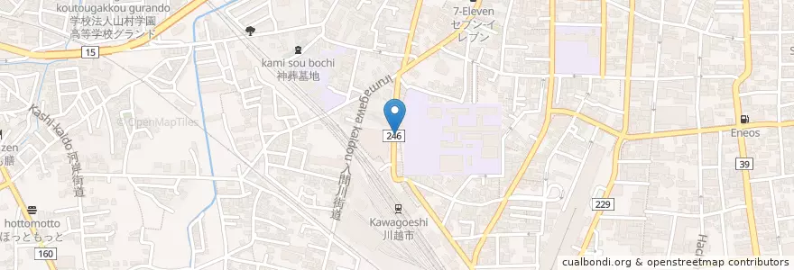 Mapa de ubicacion de 川越六軒町郵便局 en 日本, 埼玉県, 川越市.