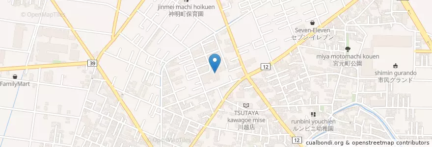 Mapa de ubicacion de 川越地区消防組合川越北消防署 en Japonya, 埼玉県, 川越市.