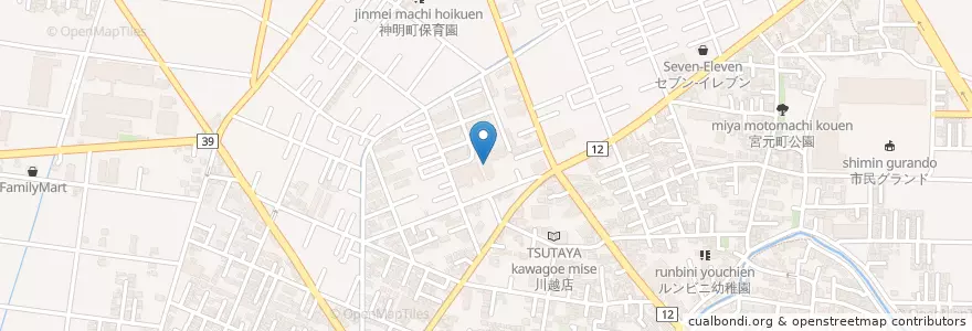 Mapa de ubicacion de 川越地区消防組合川越地区消防局 en 일본, 사이타마현, 川越市.