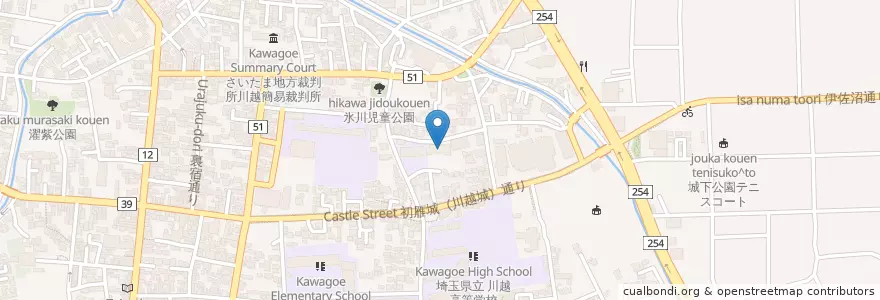 Mapa de ubicacion de 川越市立あけぼの児童園 en Japonya, 埼玉県, 川越市.
