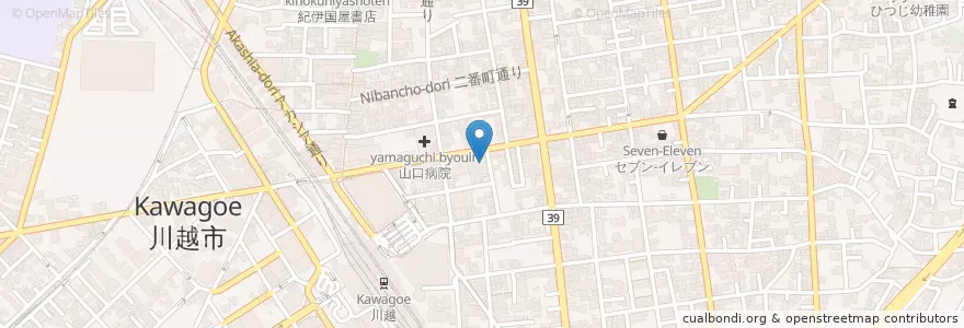 Mapa de ubicacion de 川越市立川越駅東口図書館 en ژاپن, 埼玉県, 川越市.