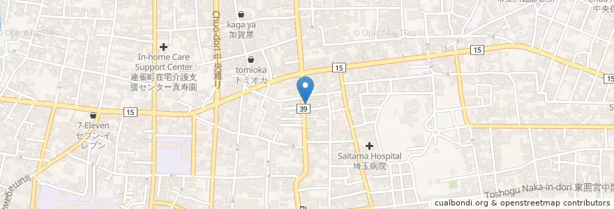 Mapa de ubicacion de 川越松江町郵便局 en 日本, 埼玉县, 川越市.