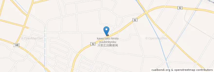 Mapa de ubicacion de 川里広田郵便局 en Giappone, Prefettura Di Saitama, 鴻巣市.