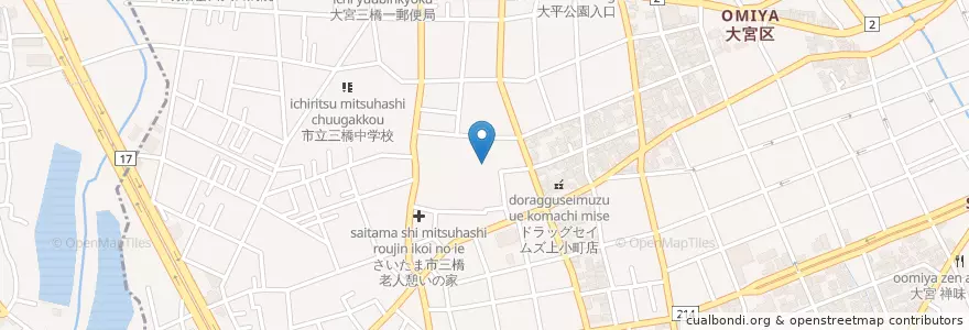 Mapa de ubicacion de 市立三橋小学校 en Japón, Prefectura De Saitama, Saitama, Omiya.
