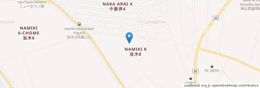 Mapa de ubicacion de 所沢市立中央小学校 en Japon, Préfecture De Saitama, 所沢市.