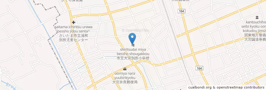 Mapa de ubicacion de さいたま市立大宮別所小学校 en Japan, 埼玉県, さいたま市, 北区.