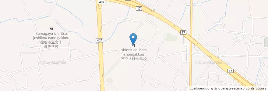 Mapa de ubicacion de 熊谷市立大幡小学校 en ژاپن, 埼玉県, 熊谷市.