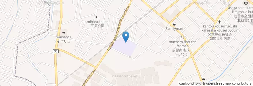 Mapa de ubicacion de 市立朝霞第五小学校 en 日本, 埼玉県, 朝霞市.
