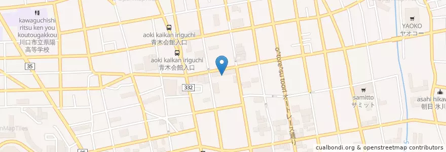 Mapa de ubicacion de 川口市立青木中央小学校 en Japonya, 埼玉県, 川口市.