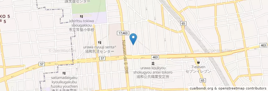 Mapa de ubicacion de 常盤保育園 en ژاپن, 埼玉県, さいたま市, 浦和区.