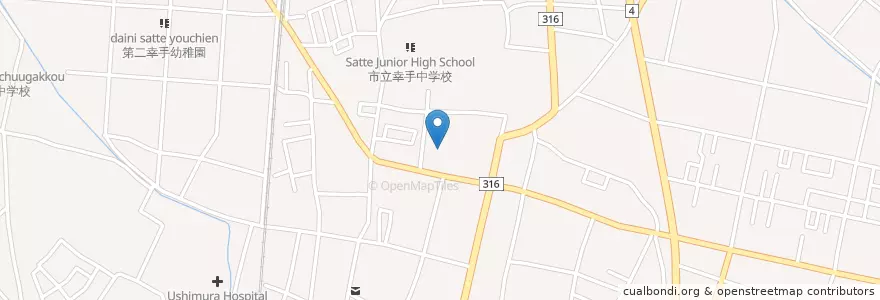 Mapa de ubicacion de 幸手さくら幼稚園 en اليابان, 埼玉県, 幸手市.