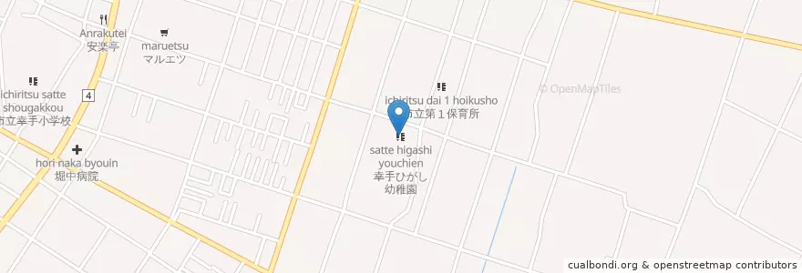 Mapa de ubicacion de 幸手ひがし幼稚園 en Japonya, 埼玉県, 幸手市.