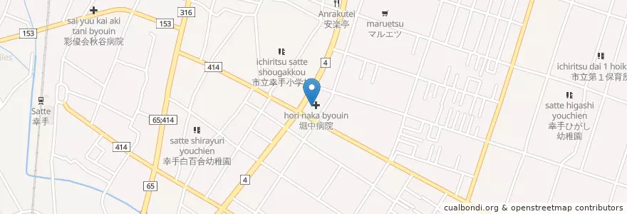 Mapa de ubicacion de 幸手市在宅介護支援センター en 日本, 埼玉県, 幸手市.