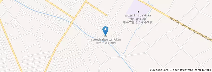 Mapa de ubicacion de 幸手市立図書館 en Japonya, 埼玉県, 幸手市.