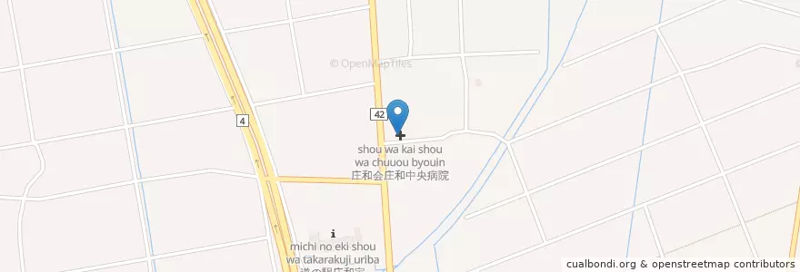 Mapa de ubicacion de 庄和会庄和中央病院 en 日本, 埼玉县, 春日部市.