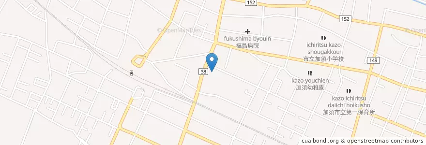 Mapa de ubicacion de 弘人会中田病院 en 日本, 埼玉県, 加須市.