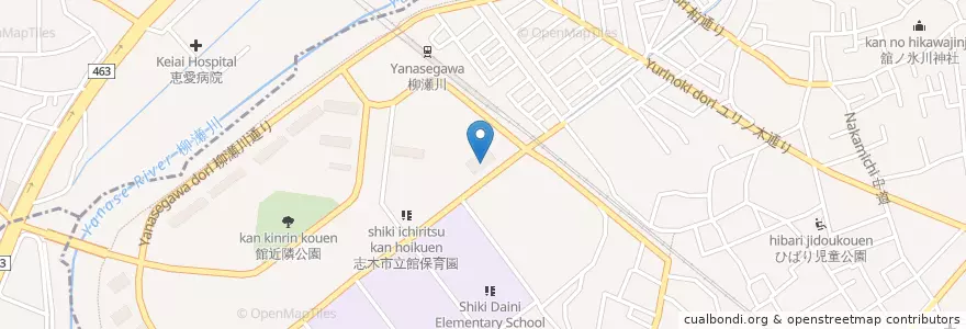 Mapa de ubicacion de 志木市立柳瀬川図書館 en اليابان, 埼玉県, 志木市.