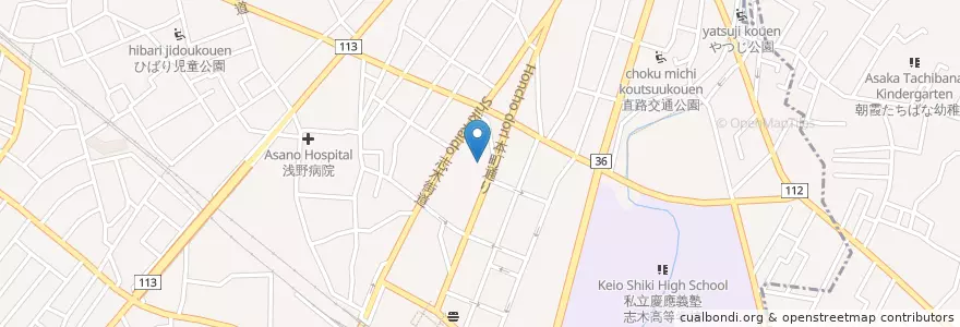 Mapa de ubicacion de 志木郵便局 en Japão, 埼玉県, 志木市.