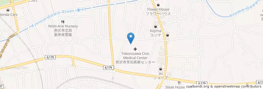 Mapa de ubicacion de 所沢市医師会老人介護支援センター en Japón, Prefectura De Saitama, 所沢市.