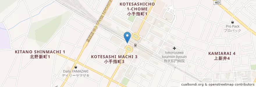 Mapa de ubicacion de 所沢警察署小手指駅前交番 en اليابان, 埼玉県, 所沢市.