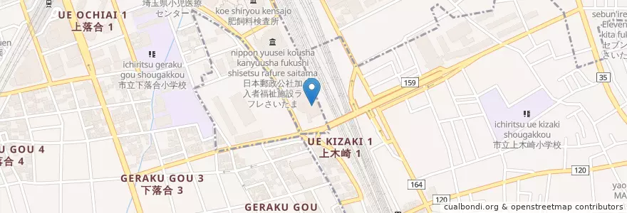 Mapa de ubicacion de 日本郵政公社関東支社 en Japan, 埼玉県, さいたま市, 浦和区.