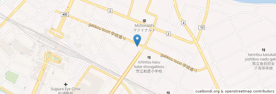 Mapa de ubicacion de 春日部市春日部消防署東分署 en Japão, 埼玉県, 春日部市.
