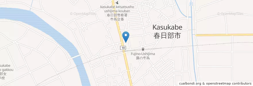 Mapa de ubicacion de 春日部牛島郵便局 en 日本, 埼玉县, 春日部市.