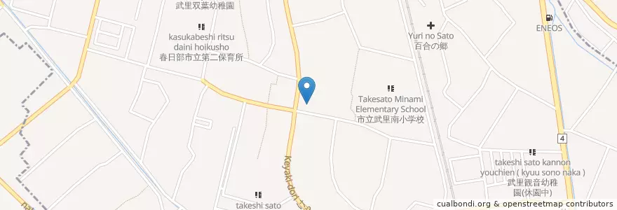 Mapa de ubicacion de 春日部警察署武里交番 en Giappone, Prefettura Di Saitama, 春日部市.