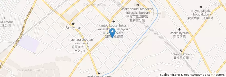 Mapa de ubicacion de 朝霞市さくら保育園 en Japão, 埼玉県, 朝霞市.