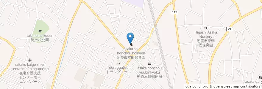Mapa de ubicacion de 朝霞市本町保育園 en Japan, Saitama Prefecture, Asaka.