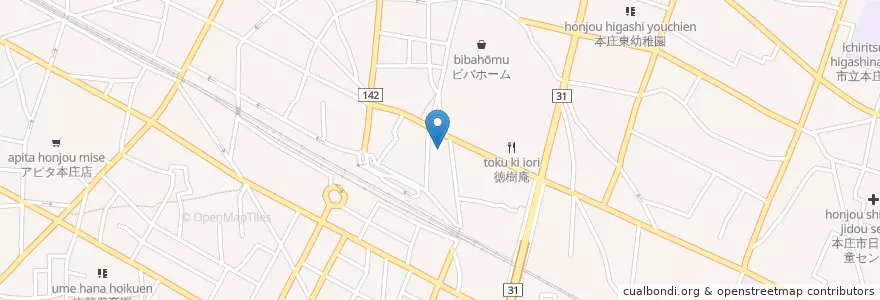 Mapa de ubicacion de 本庄郵便局 en Japón, Prefectura De Saitama, 本庄市.