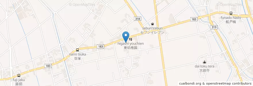 Mapa de ubicacion de 杉戸警察署田宮駐在所 en Jepun, 埼玉県, 北葛飾郡, 杉戸町.