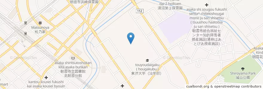 Mapa de ubicacion de 東洋大学 朝霞キャンパス en Japan, Präfektur Saitama, 朝霞市.
