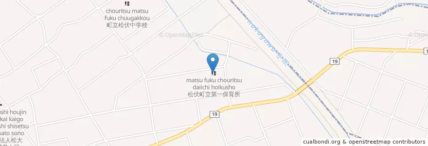 Mapa de ubicacion de 松伏町立第一保育所 en 日本, 埼玉県, 北葛飾郡, 松伏町.