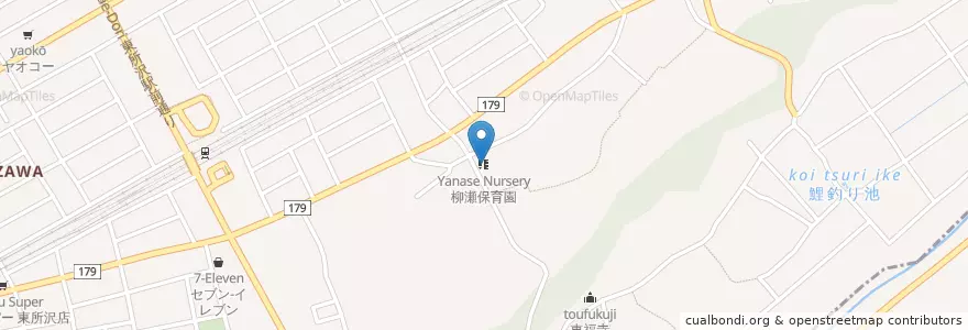 Mapa de ubicacion de Yanase Nursery en Japan, Saitama Prefecture, Tokorozawa.