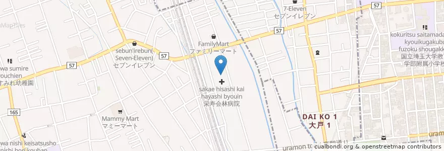 Mapa de ubicacion de 栄寿会林病院 en Japan, Präfektur Saitama, Saitama, 中央区.